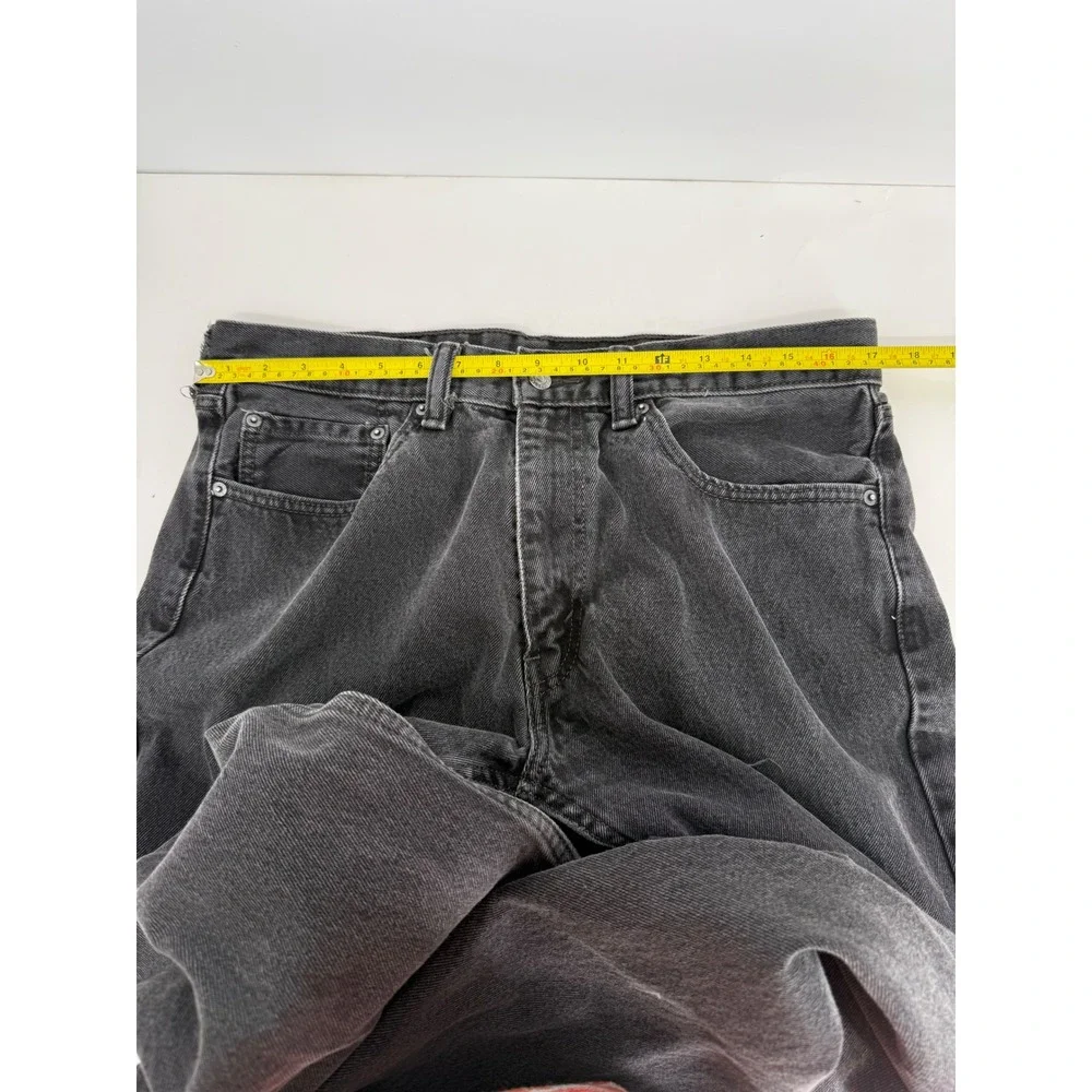 Levis 505 Regular Fit Mens Black Straight Leg Denim Jeans Sz 34x32